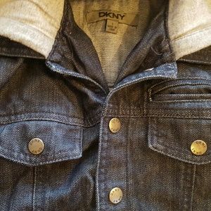 Dkny Jackets & Coats - DKNY Boys Dark Denim Jacket with Hoodie size 5 Dkny Jackets & Coats - DKNY Boys Dark Denim Jacket with Hoodie size 5
